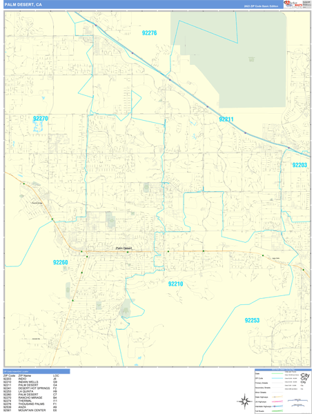 Palm Desert Wall Map